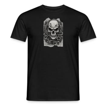 Sinister Roots Unleashed Skull Undead Heavy Metal - Männer T-Shirt - Schwarz - Vorne - AI Model Male 178 light (178cm)
