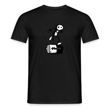 Battery life - Men's T-Shirt - black - Front - AI Model Male 178 light (178cm)