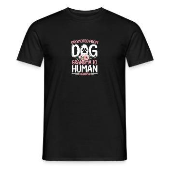 Promoted from dog Grandma to human grandma - Men's T-Shirt - black - Front - AI Model Male 178 light (178cm)