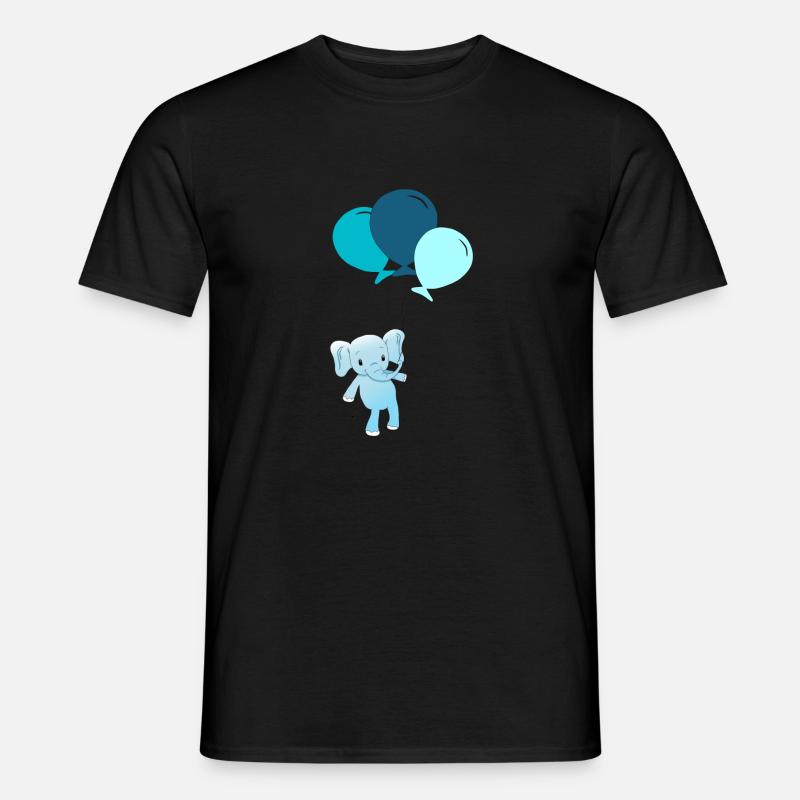 Personalisierbar Elefant mit Luftballons - Männer T-Shirt - Schwarz