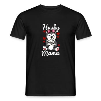 Husky Mama Heart Ladies Girls Husky Dog Mom - Men's T-Shirt - black - Front - AI Model Male 178 light (178cm)