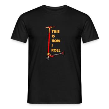 E-Scooter Roller Scooter - Männer T-Shirt - Schwarz - Vorne - AI Model Male 178 light (178cm)
