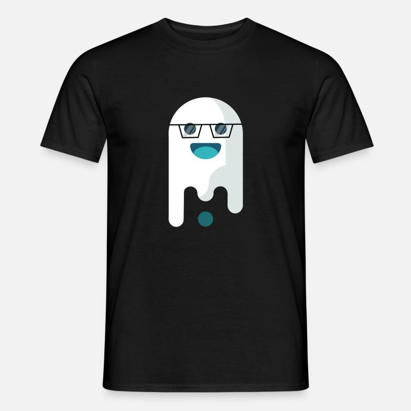 Ghosty mit Brille - Männer T-Shirt - Schwarz