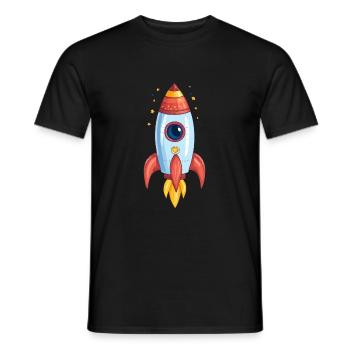 Fusée - T-shirt homme - noir - Devant - AI Model Male 178 light (178cm)