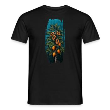 Prime tropicale : Papaye - T-shirt homme - noir - Devant - AI Model Male 178 light (178cm)