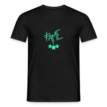 Neon Ruhm / Fame - Männer T-Shirt - Schwarz - Vorne - AI Model Male 178 light (178cm)