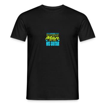 Old Guitar man / Guitariste - T-shirt homme - noir - Devant - AI Model Male 178 light (178cm)