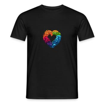 LGBTQIA+ Regenbogenherz - Männer T-Shirt - Schwarz - Vorne - AI Model Male 178 light (178cm)