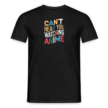 Je ne t’entends pas, en regardant des anime - T-shirt homme - noir - Devant - AI Model Male 178 light (178cm)