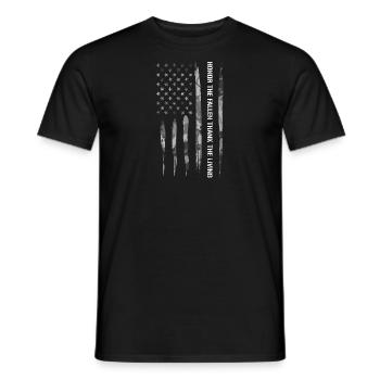 Honor The Fallen Thank The Living - Men's T-Shirt - black - Front - AI Model Male 178 light (178cm)