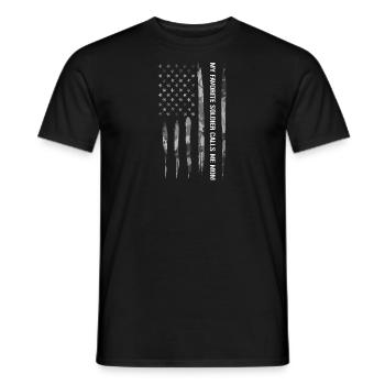 Mon soldat préféré m’appelle maman - T-shirt homme - noir - Devant - AI Model Male 178 light (178cm)