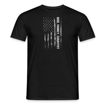 God, Family, Country - Men's T-Shirt - black - Front - AI Model Male 178 light (178cm)