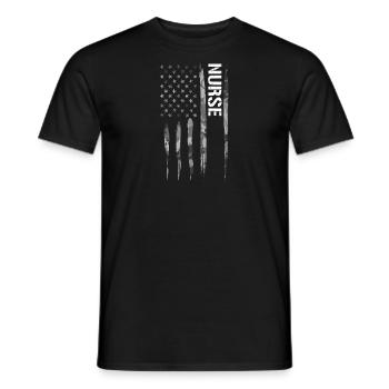 Infirmière - Drapeau américain - T-shirt homme - noir - Devant - AI Model Male 178 light (178cm)
