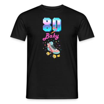80's Baby Roller Skate Retro Vintage Costume - T-shirt homme - noir - Devant - AI Model Male 178 light (178cm)
