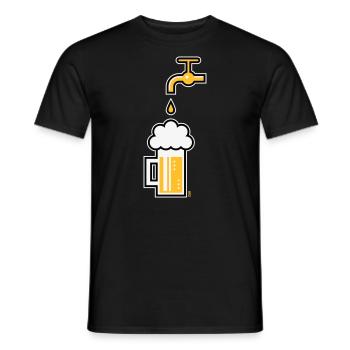 Robinet de chope à bière (Chope à bière Chope à bière / 3C) - T-shirt homme - noir - Devant - AI Model Male 178 light (178cm)