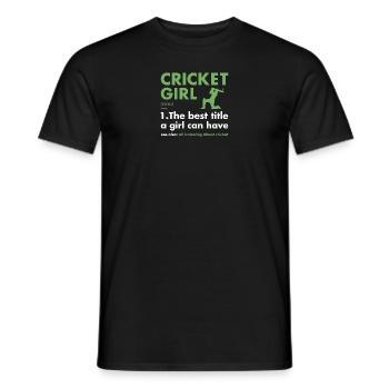 Sport Girl Definition Cricket - Men's T-Shirt - black - Front - AI Model Male 178 light (178cm)
