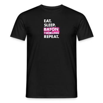 Baton Twirler Eat Sleep Baton Twirling - Men's T-Shirt - black - Front - AI Model Male 178 light (178cm)