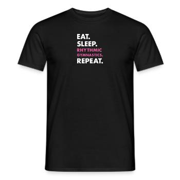 Gymnast Eat Sleep Rhythmic Gymnastics - Männer T-Shirt - Schwarz - Vorne - AI Model Male 178 light (178cm)