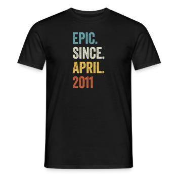 12 ans Epic depuis avril 2011 12e anniversaire - T-shirt homme - noir - Devant - AI Model Male 178 light (178cm)