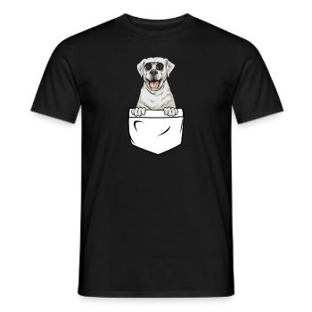 Labrador Retriever blanc Labrador Labrador blanc - T-shirt homme - noir - Devant - AI Model Male 178 light (178cm)