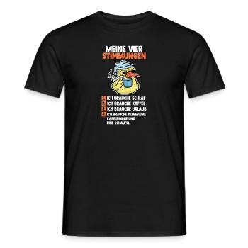 Ente Meine Vier Stimmungen - Männer T-Shirt - Schwarz - Vorne - AI Model Male 178 light (178cm)
