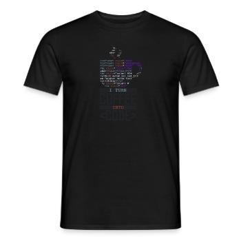 Turn Coffee into Code - Männer T-Shirt - Schwarz - Vorne - AI Model Male 178 light (178cm)