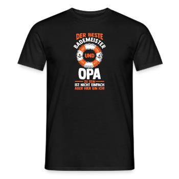 Opa Großvater Rettungsschwimmer Bademeister - Männer T-Shirt - Schwarz - Vorne - AI Model Male 178 light (178cm)