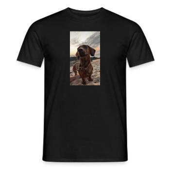 Original Dackel Anpassung - Männer T-Shirt - Schwarz - Vorne - AI Model Male 178 light (178cm)