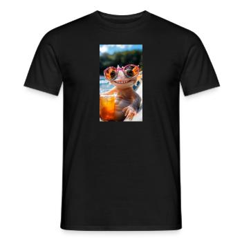 Axolotl Beach Vibes - Männer T-Shirt - Schwarz - Vorne - AI Model Male 178 light (178cm)