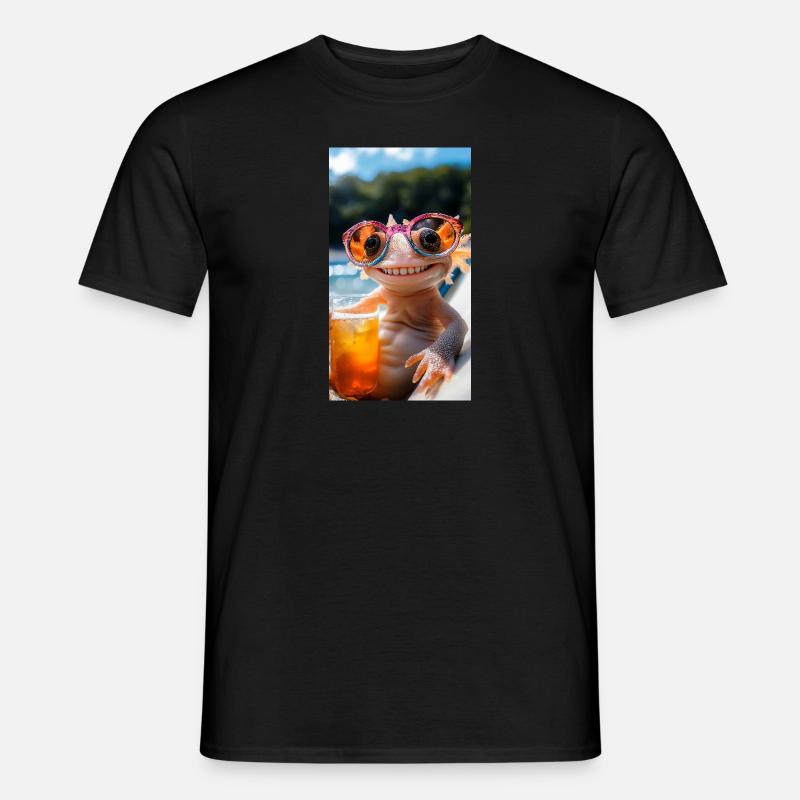 Axolotl Beach Vibes - Männer T-Shirt - Schwarz