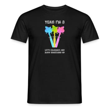 Scientist Birthday Eight Science - Men's T-Shirt - black - Front - AI Model Male 178 light (178cm)