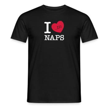 I Love Naps (Zzz) - Men's T-Shirt - black - Front - AI Model Male 178 light (178cm)