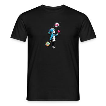 Street Art Girl 23244 - Men's T-Shirt - black - Front - AI Model Male 178 light (178cm)