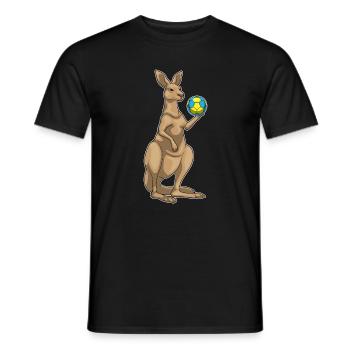 Kangaroo Handball Player Handball - Men's T-Shirt - black - Front - AI Model Male 178 light (178cm)