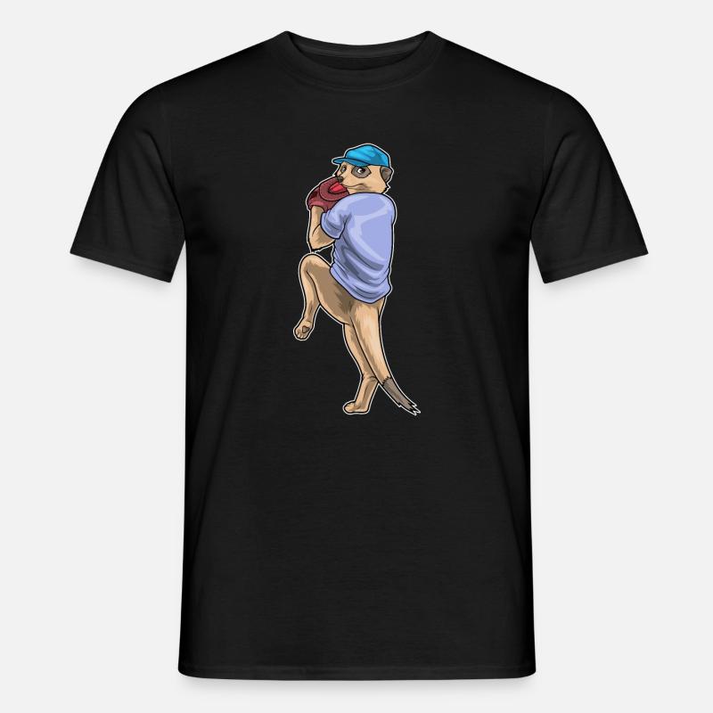 Erdmännchen Baseball Baseballhandschuh - Männer T-Shirt - Schwarz