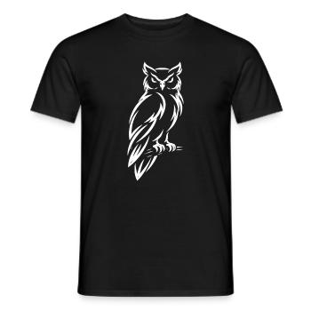Eule – Mystisches  Natur Design - Männer T-Shirt - Schwarz - Vorne - AI Model Male 178 light (178cm)