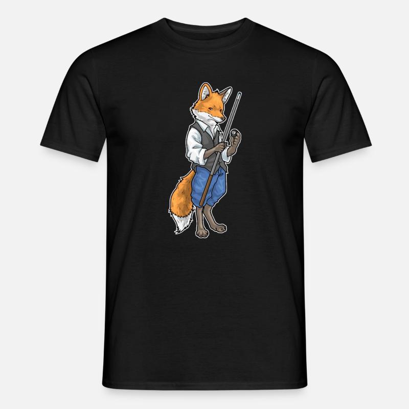 Fuchs Billiard Queue Sport - Männer T-Shirt - Schwarz