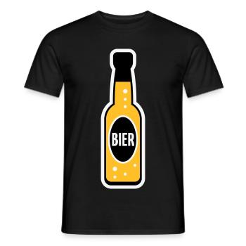 Bierflasche (Bier / Bierchen / NEG 3C) - Männer T-Shirt - Schwarz - Vorne - AI Model Male 178 light (178cm)