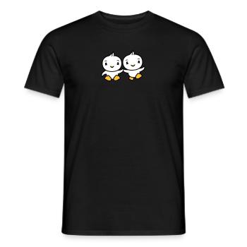 2 friends team couple couple party cool chick cute - Men's T-Shirt - black - Front - AI Model Male 178 light (178cm)