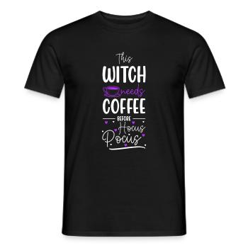 Witch's broom Wicca Magic Walpurgis Night - Men's T-Shirt - black - Front - AI Model Male 178 light (178cm)