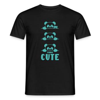 Panda Power Gift Bear Animal Gift Idea - Men's T-Shirt - black - Front - AI Model Male 178 light (178cm)