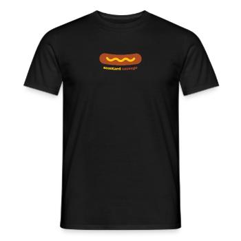 Mustard sausage - saucisse avec sa moutarde - T-shirt homme - noir - Devant - AI Model Male 178 light (178cm)