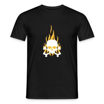 skull_flames - Men's T-Shirt - black - Front - AI Model Male 178 light (178cm)