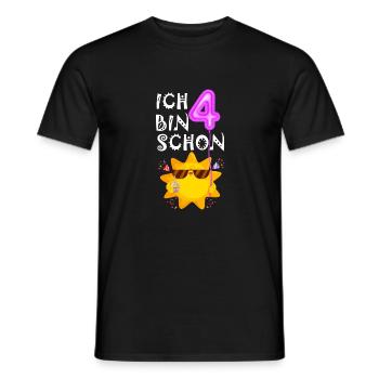 Ich bin schon 4 - Männer T-Shirt - Schwarz - Vorne - AI Model Male 178 light (178cm)
