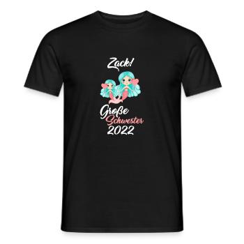 Große Schwester 2022 Meerjungfrau Kinder Geschenk - Männer T-Shirt - Schwarz - Vorne - AI Model Male 178 light (178cm)