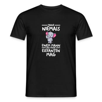 Dickhäuter Rüsseltier Elefant - Männer T-Shirt - Schwarz - Vorne - AI Model Male 178 light (178cm)