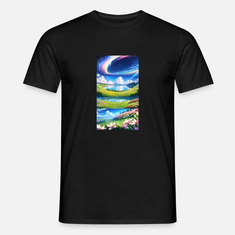 Landschaft mit 4 Bereichen - Männer T-Shirt - Schwarz
