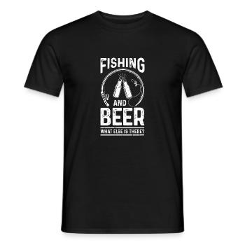 Fishing and beer What else is there? - Men's T-Shirt - black - Front - AI Model Male 178 light (178cm)