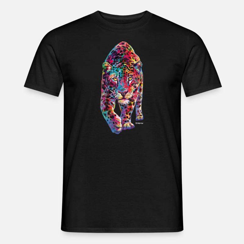 P.D. Moreno Bunter Leopard - Männer T-Shirt - Schwarz