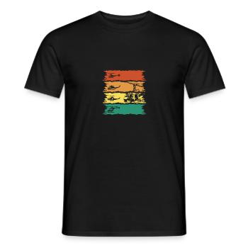 Pilot Fliegen Flieger Helikopter Hubschrauber - Männer T-Shirt - Schwarz - Vorne - AI Model Male 178 light (178cm)